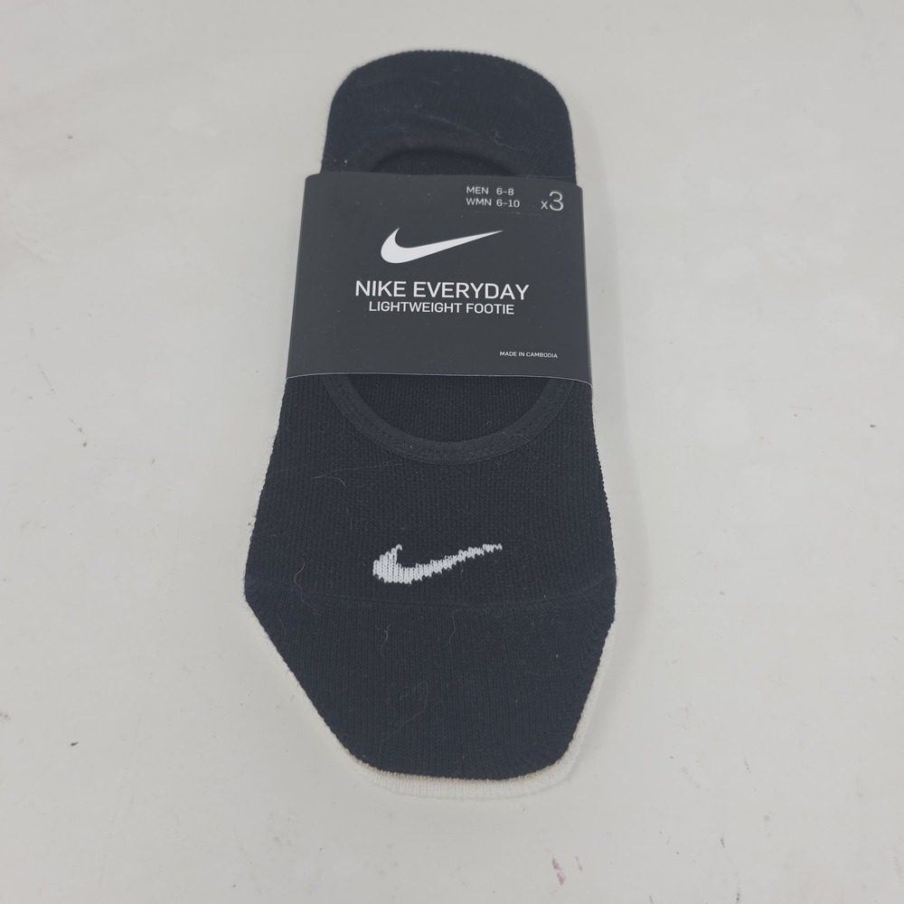 NIKE Unisex Everyday Socks FOOTIE  SIZE Medium 3 Pack. D